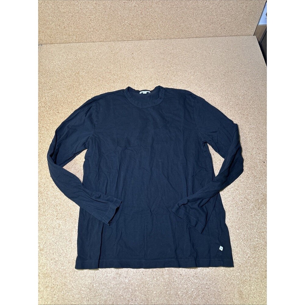 Standard James Perse Shirt Mens 3 Large Black Cotton Long Sleeve Crew USA Made